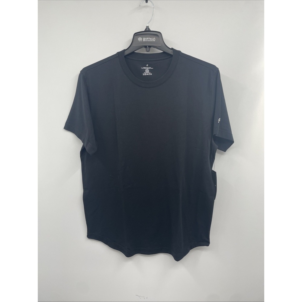 Fabletics 24-7 T-Shirt Mens Large Black Cotton Blend Short Sleeve Casual NWT
